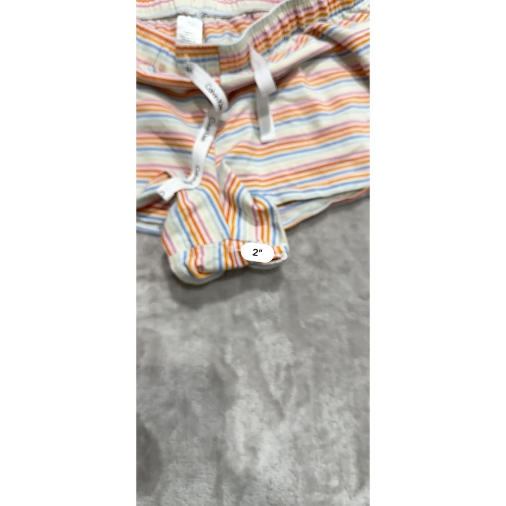 Calvin Klein Sleepwear Shorts Women's Size Medium Multicolor Striped Drawstring - Picture 4 of 6